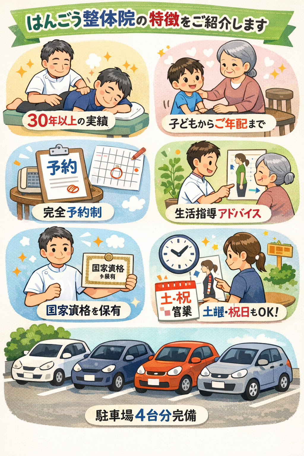 はんごう整体院の特徴の説明