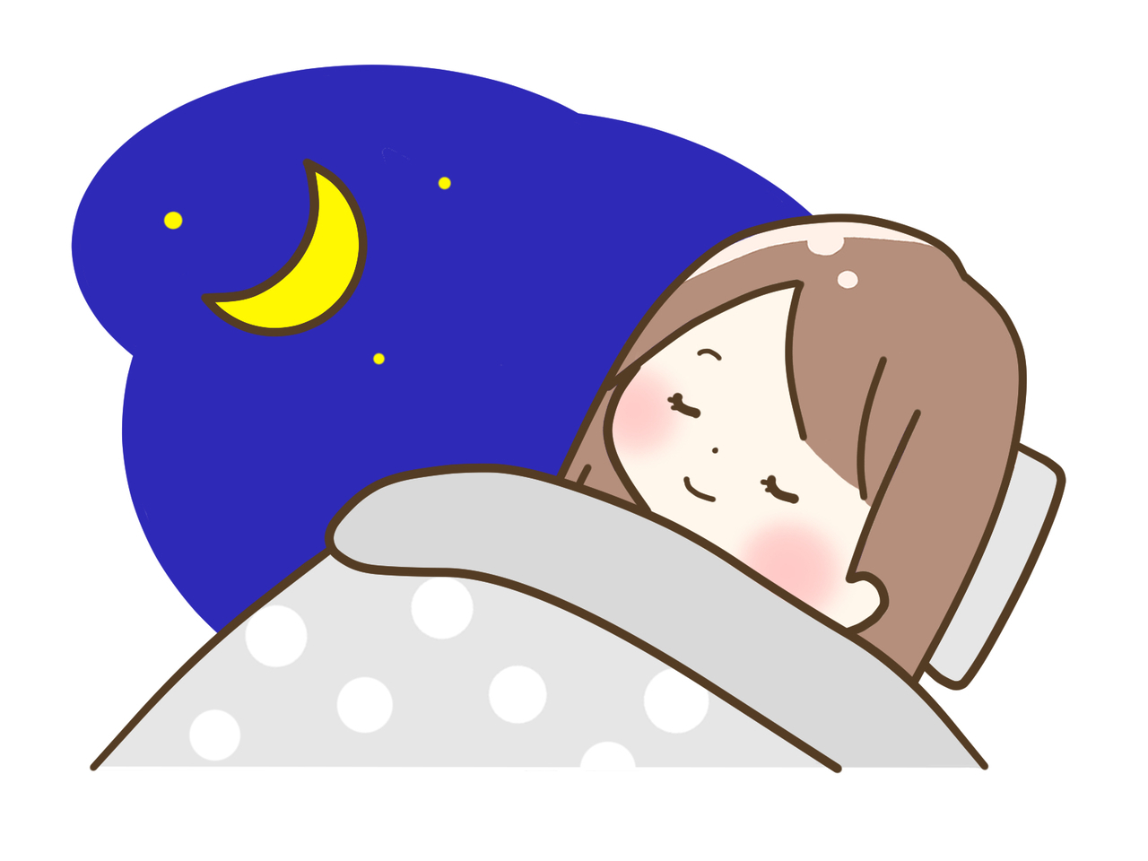 睡眠中の女性のイラスト