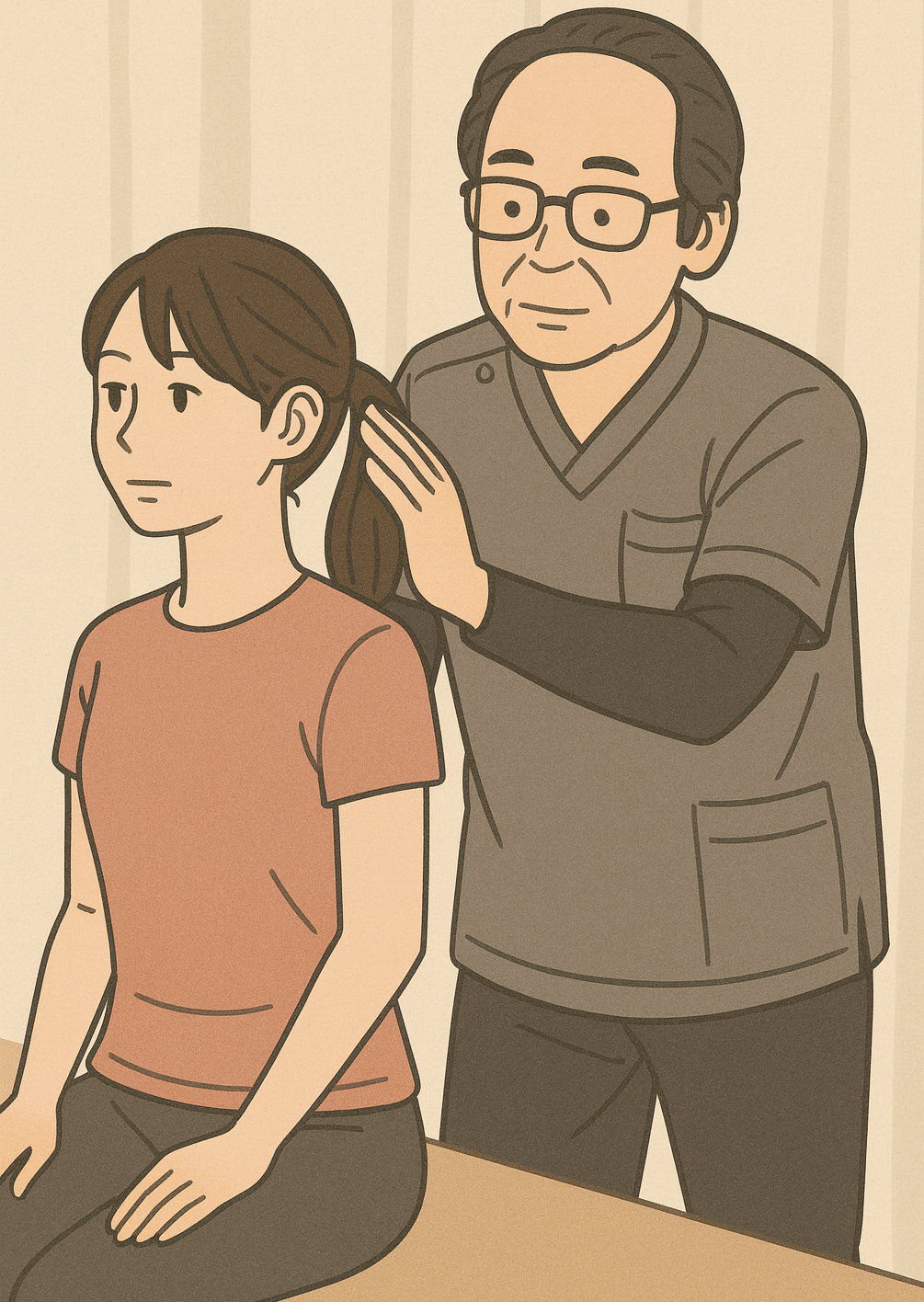 女性にアドバイスをする院長