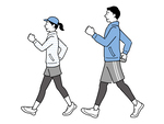 散歩する男女