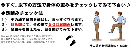 体の歪みチェック法の画像