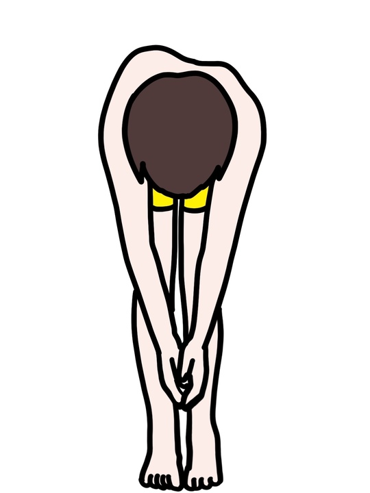 側弯症のチェックをしているイラスト